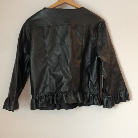 NWT Miami Jacket Size Large Black with Silver Zippers Flare Sleeves Unique - Picture 6 of 13